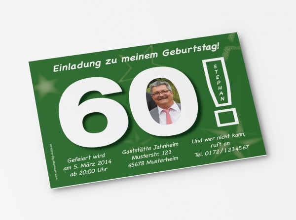 Geburtstag Einladungskarten - 60. Geburtstag Große 60 grün