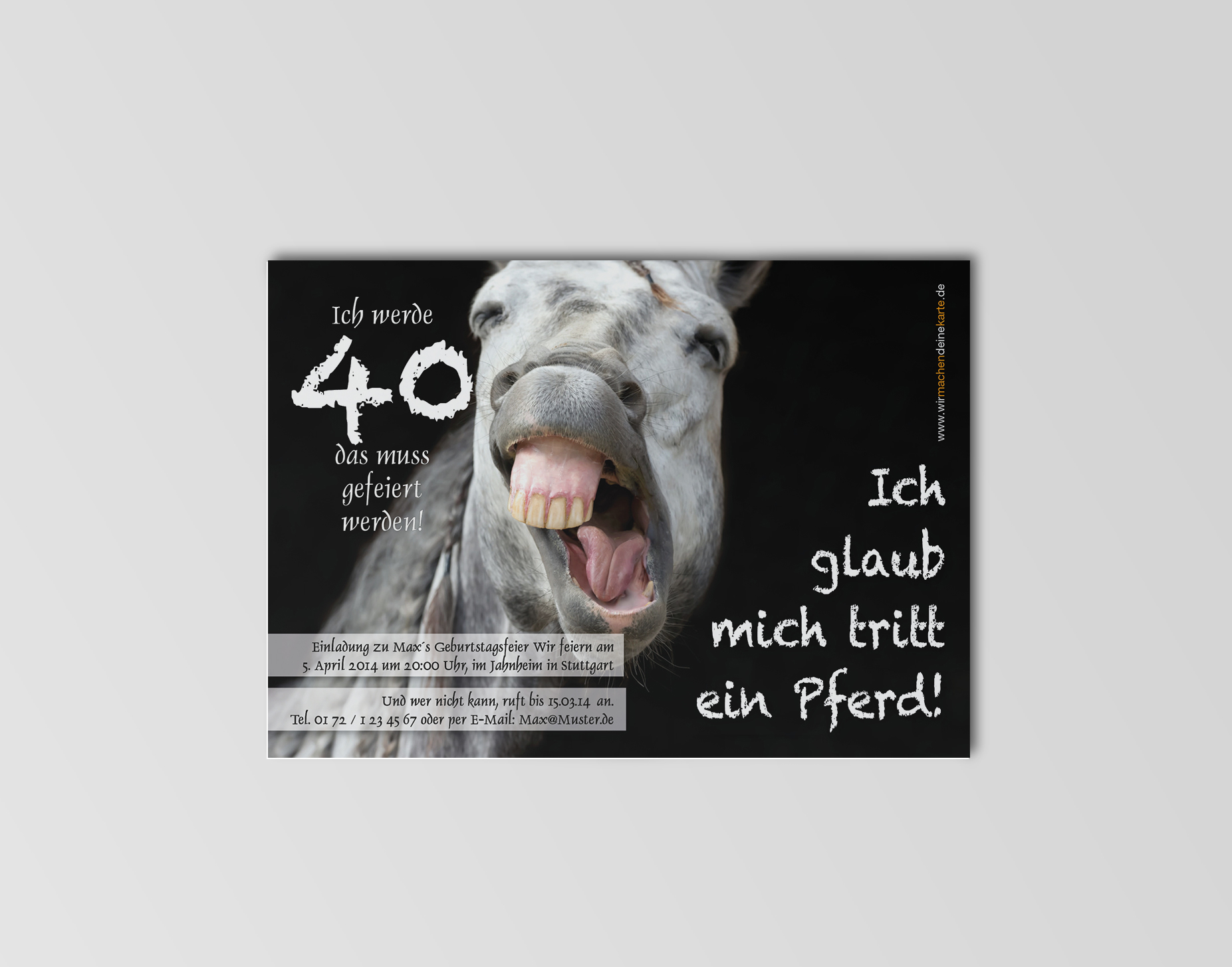 Geburtstag Einladungskarten 40 Geburtstag Pferd 40 Geburtstag Einladung Runder Geburtstag Geburtstag Wirmachendeinekarte