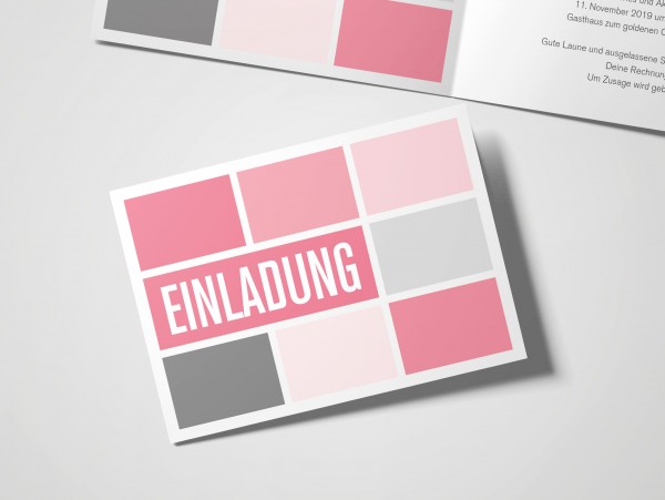 Einladungskarte Quader