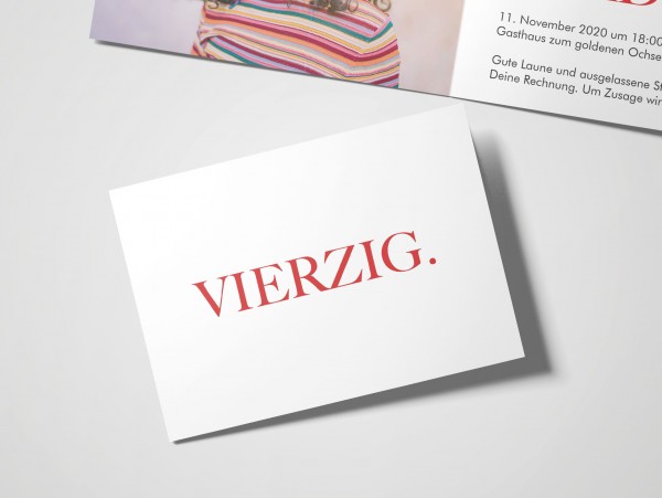 Einladungskarte Vierzig