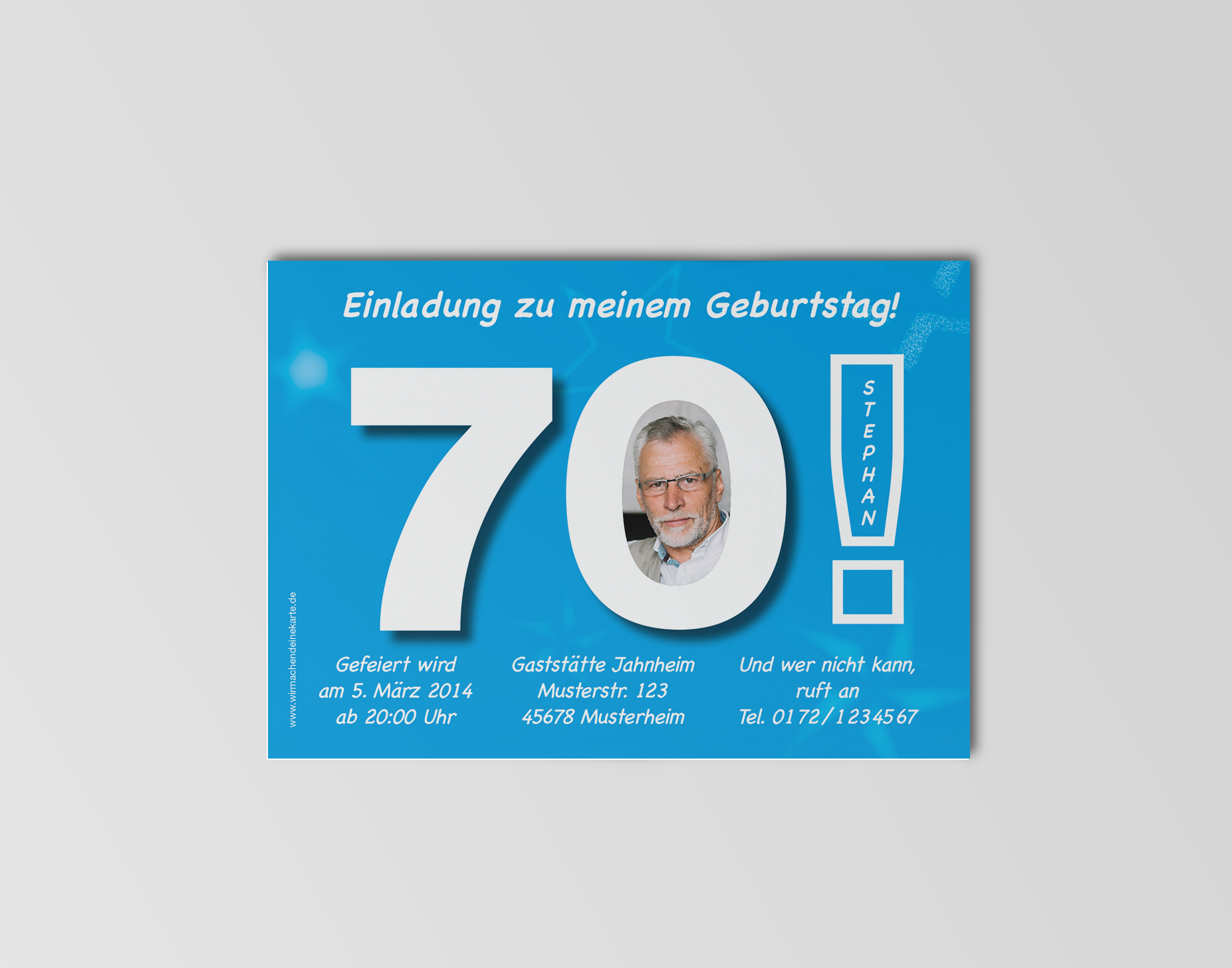 Geburtstag Einladungskarten 70 Geburtstag Grosse 70 Hellblau 70 Geburtstag Einladung Runder Geburtstag Geburtstag Wirmachendeinekarte