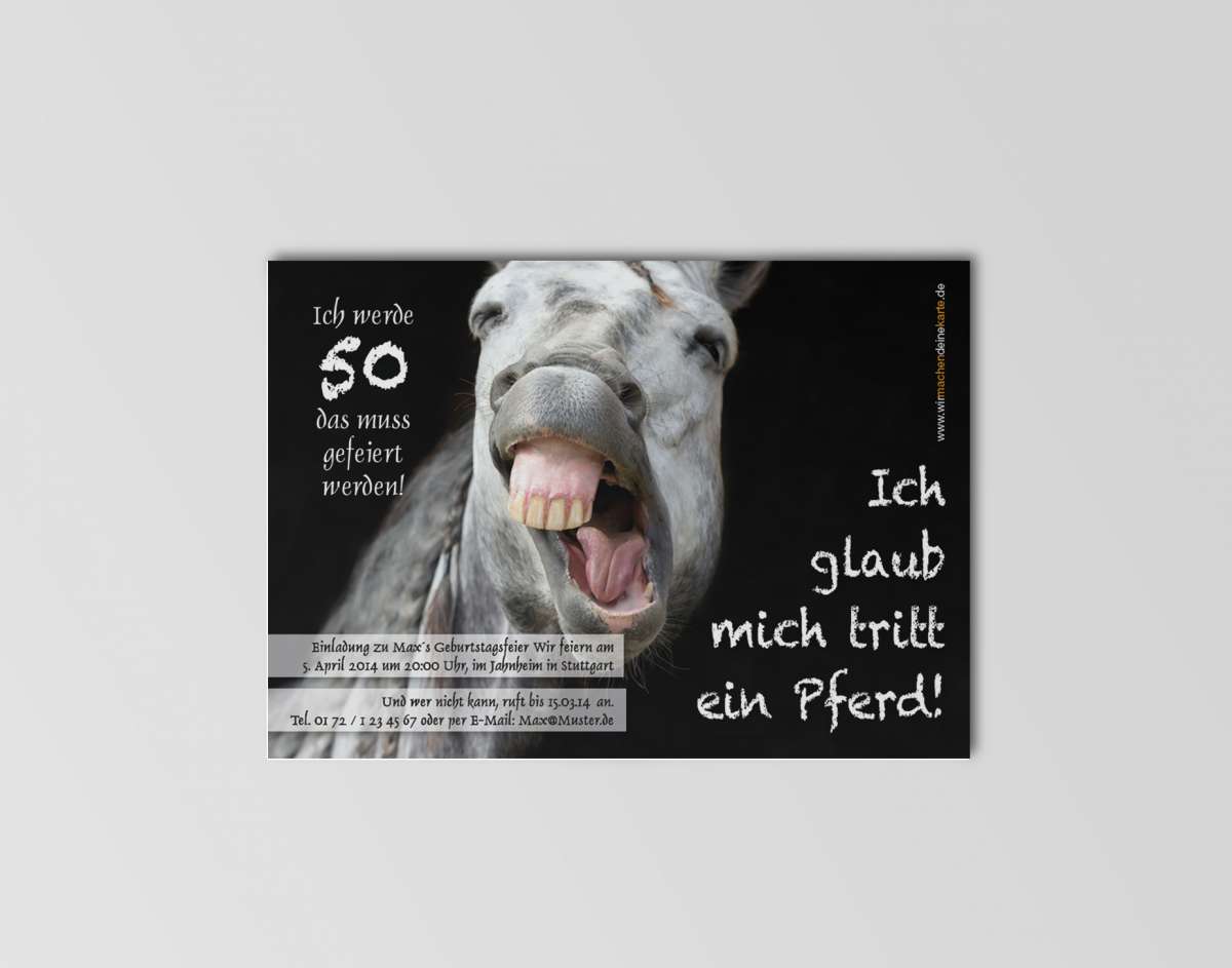 Individuelle Einladungskarte Zum Geburtstag – Personalisiert Mit Deinem Text, 300g/qm Papier