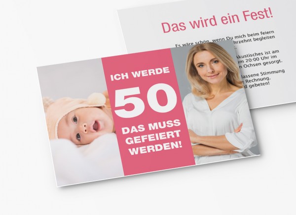 Einladungskarten 50. Geburtstag vom Baby bis Heute