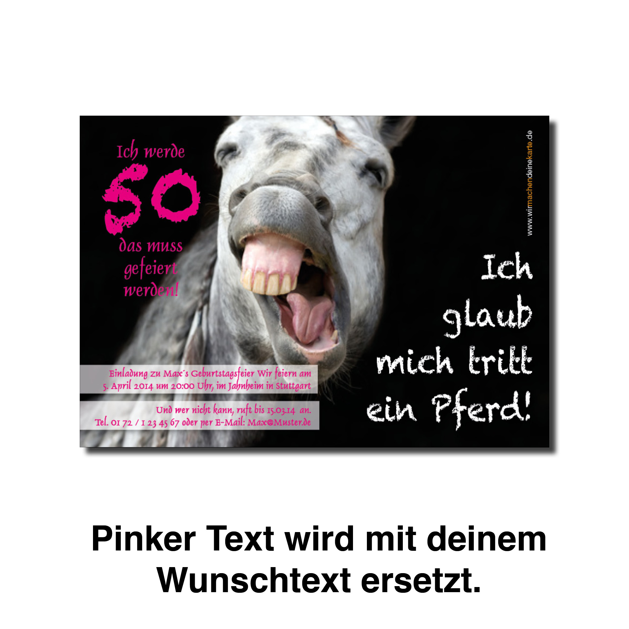 Geburtstag Einladungskarten 50. Geburtstag Pferd 50. Geburtstag