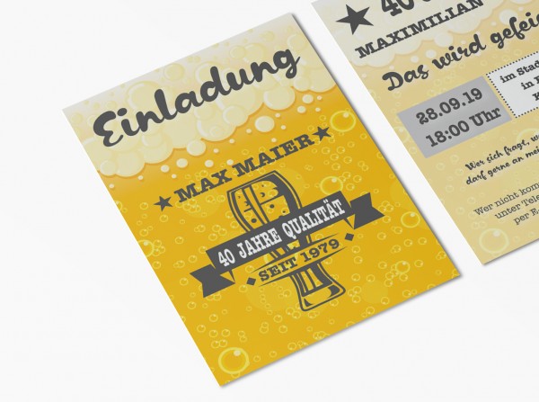 Bier Einladung Einladungskarte Geburtstag Bayrisch prickelndes Bier