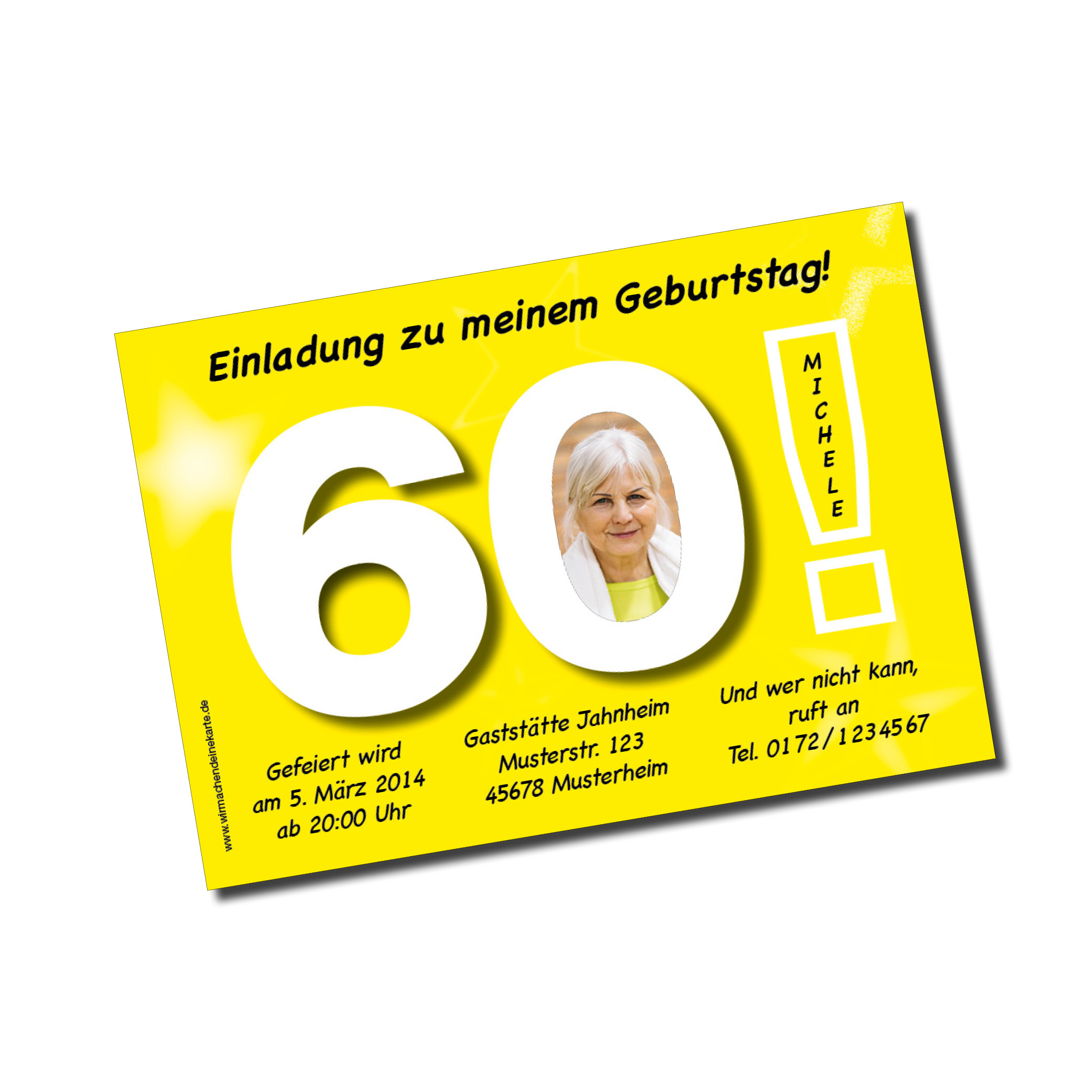 Geburtstag Einladungskarten 60 Geburtstag Gro e 60 Gelb 60 