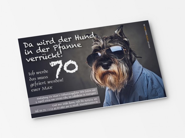 Geburtstag Einladungskarten - 70. Geburtstag Schnauzer