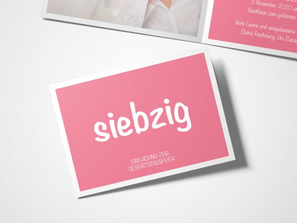 Einladungskarten 70. Geburtstag Quadrat