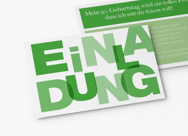 Einladungskarten 50. Geburtstag Große Buchstaben