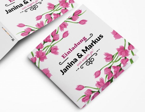 Einladungskarten Hochzeit Hochzeitskarten mit Druck - Tulipan