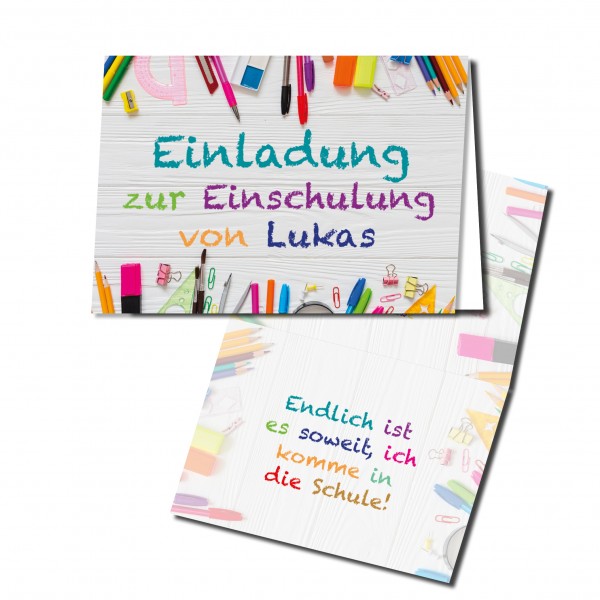 Einladungskarten Einschulung erster 1. Schultag Einschulungskarten - STIFTE