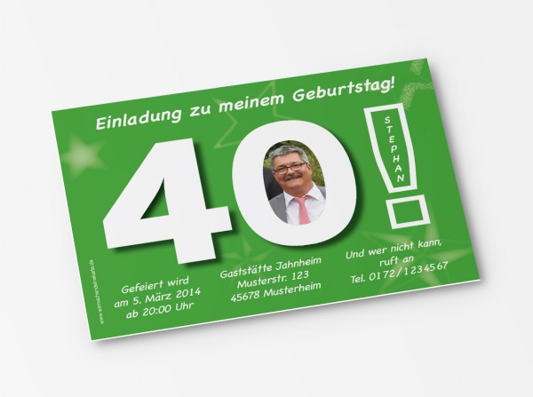 Geburtstag Einladungskarten - 40. Geburtstag Große 40 grün