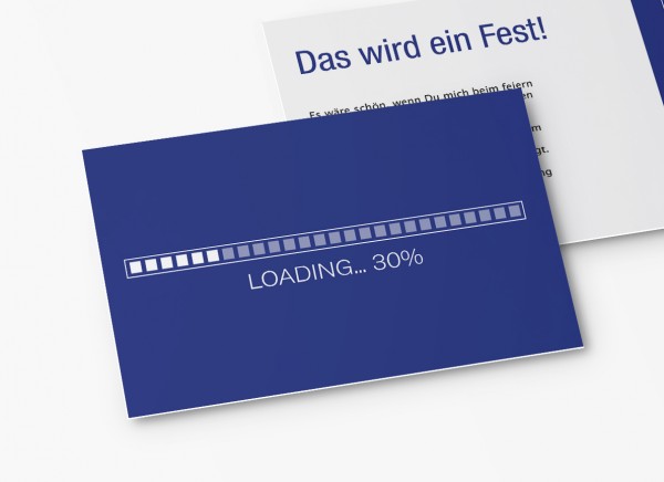 Einladungskarten 30. Geburtstag Loading blau