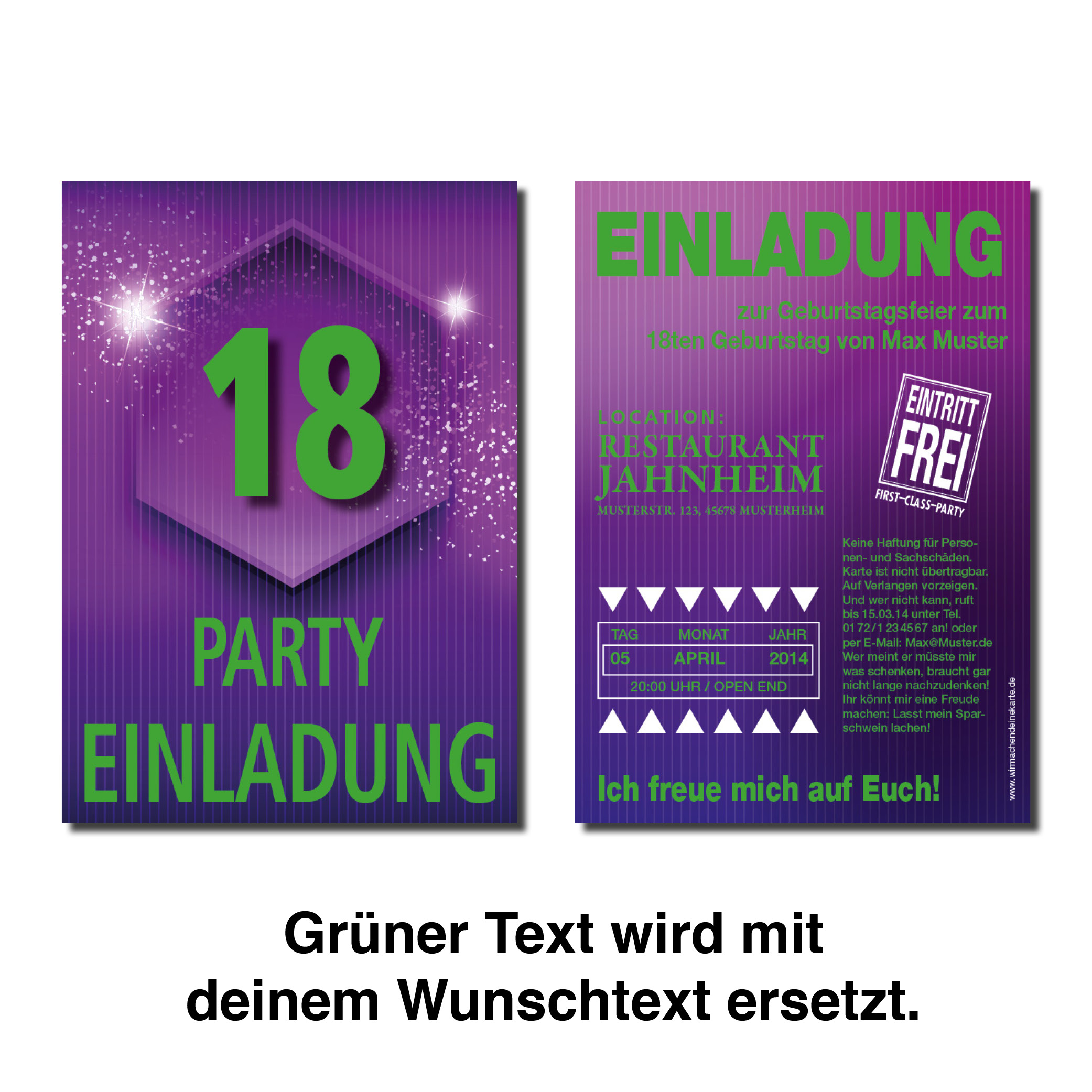 Einladung Einladungskarte 18 Geburtstag Glitter Einladung 18 Geburtstag Geburtstag Wirmachendeinekarte