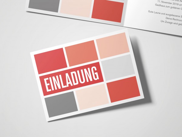 Einladungskarte Quader