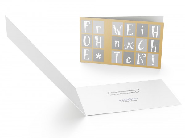 Weihnachtskarte edle Buchstaben