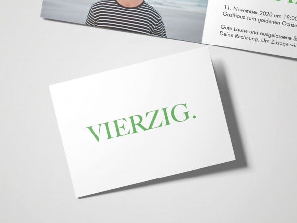 Einladungskarte Vierzig