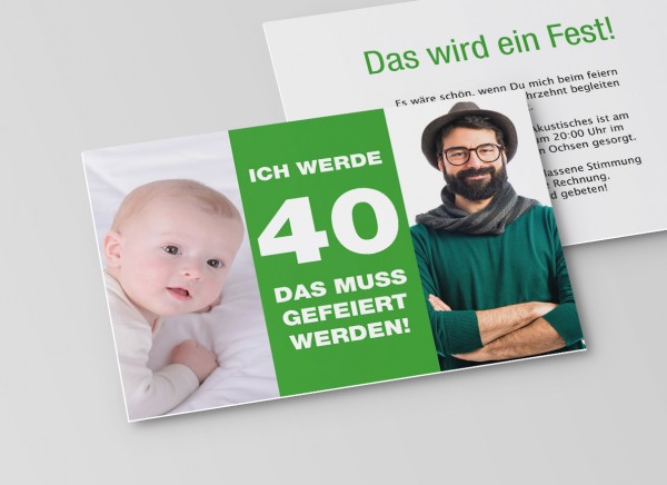 Einladungskarte vom Baby bis Heute