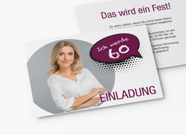 Einladungskarten 60. Geburtstag Sprechblase