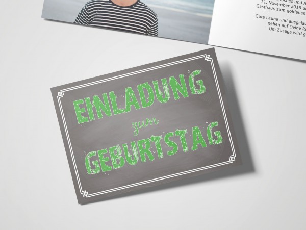 Einladungskarte zum 40. Geburtstag Schild in Grün