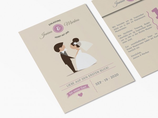 Einladungskarten Hochzeit Hochzeitskarten mit Druck - Augenblick
