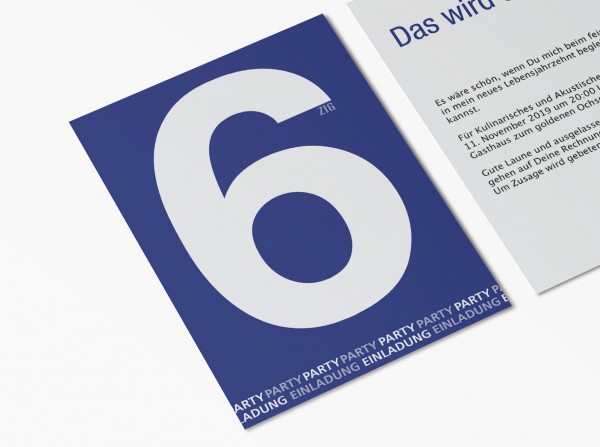 Einladungskarten 60. Geburtstag Große Zahl