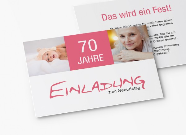 Einladungskarten 70. Geburtstag all die Jahre