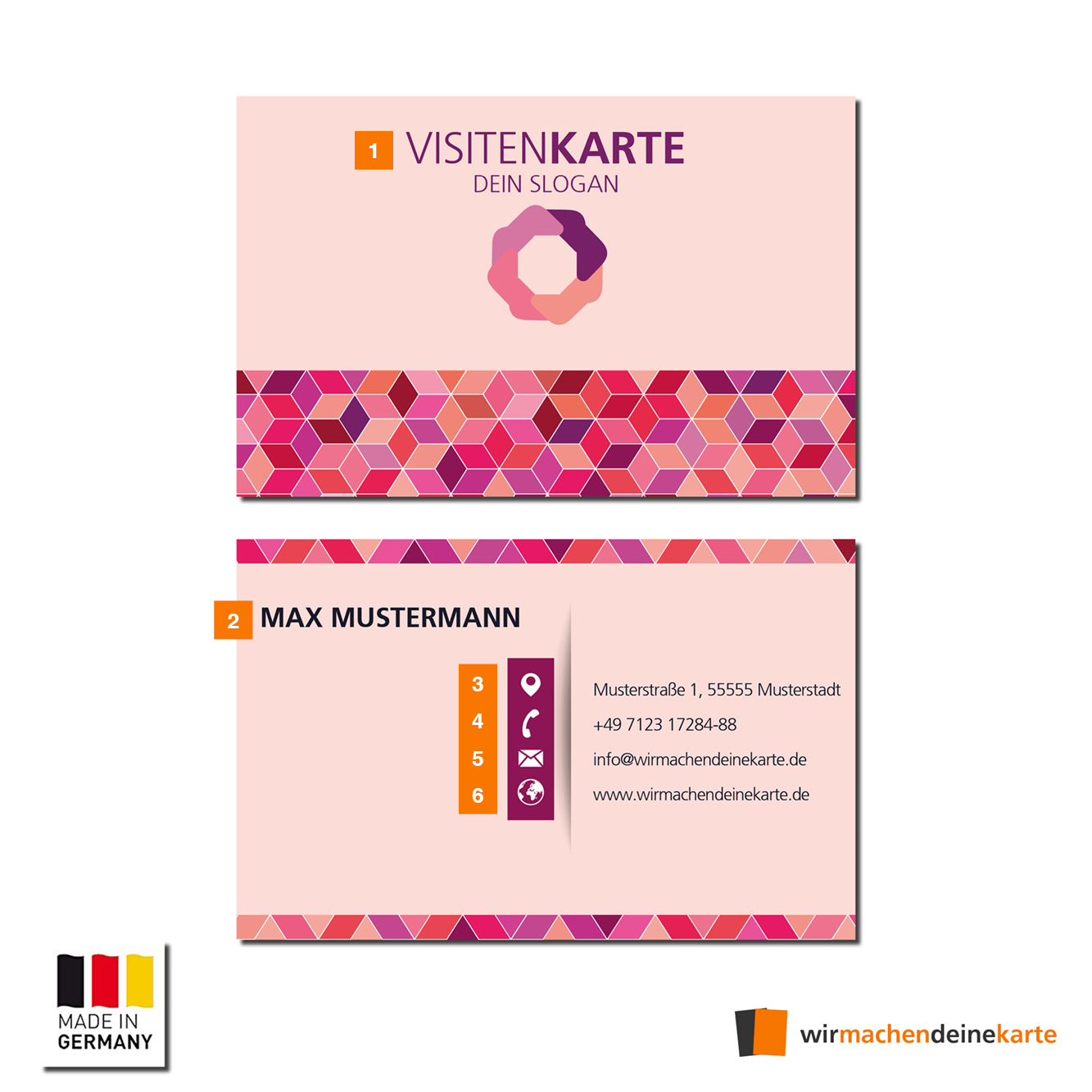 Kritzellogo Visitenkarten individuell Business Karten 300g/qm 85 x 55 mm 
