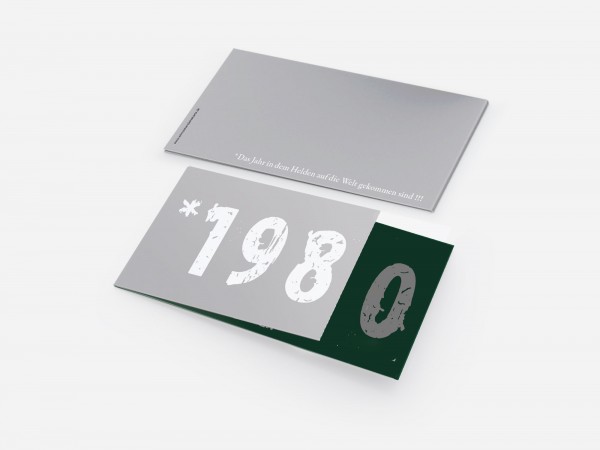 Geburtstag Einladungskarten - 40. Geburtstag Zeitsprung Dunkelgrün Silber
