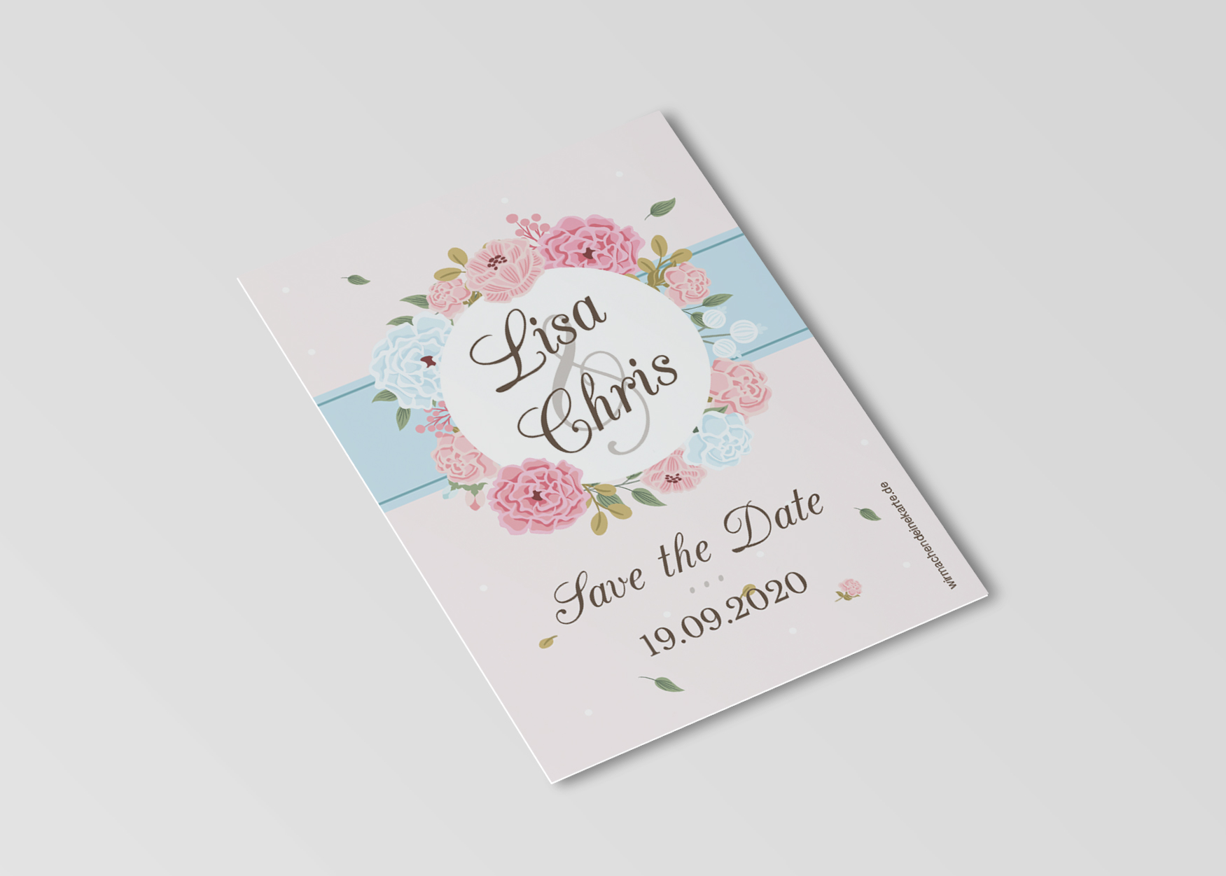 Save The Date Karten Einladung Hochzeit Blumen Kreis Wirmachendeinekarte