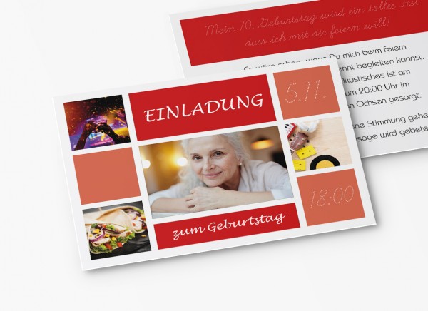 Einladungskarten 70. Geburtstag Kacheln