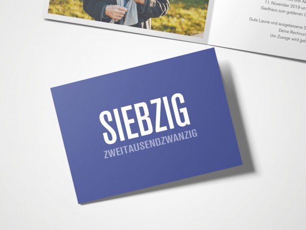 Einladungskarten 70. Geburtstag Zweitausendzwanzig