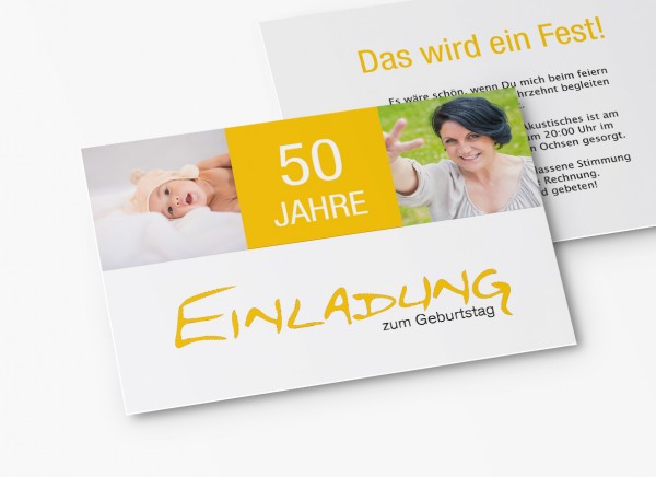 Einladungskarten 50. Geburtstag all die Jahre