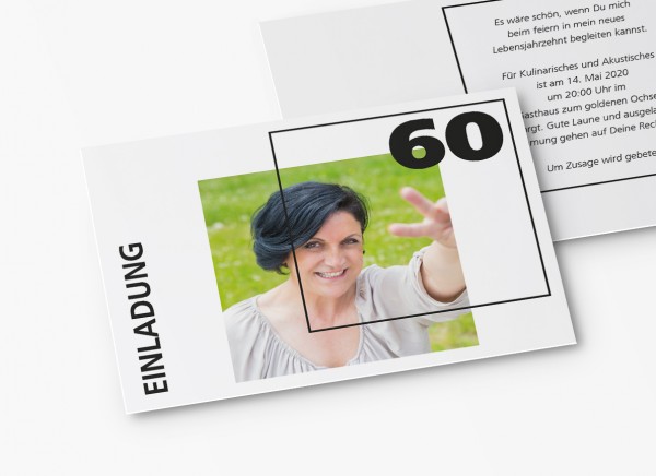 Einladungskarten 60. Geburtstag Quader Gitter