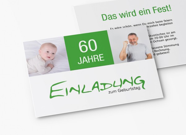 Einladungskarten 60. Geburtstag all die Jahre