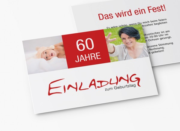 Einladungskarten 60. Geburtstag all die Jahre