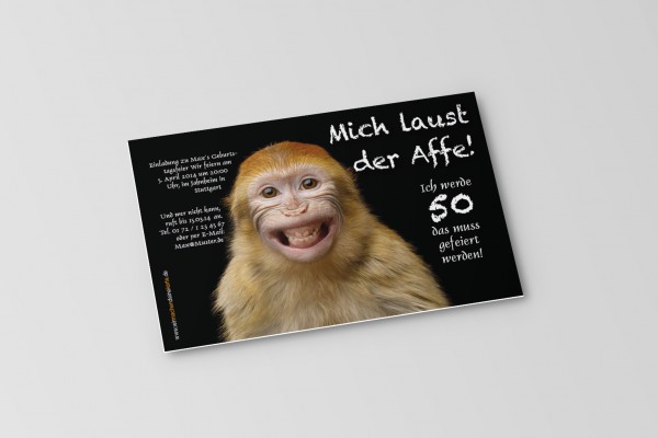 Einladung Einladungskarte lustig Geburtstag Affe