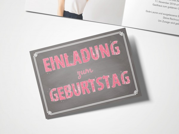 Einladungskarten 30. Geburtstag Schild rosa