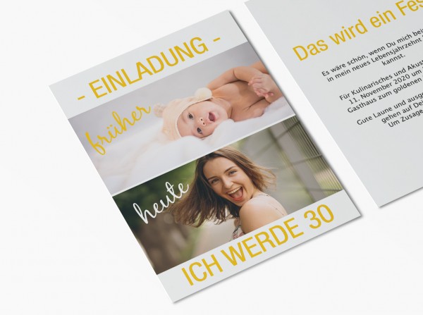 Einladungskarten 30. Geburtstag von früher bis heute
