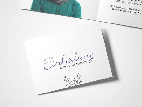 Einladungskarten 50. Geburtstag Handschrift