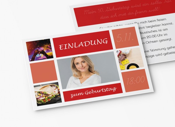 Einladungskarten 50. Geburtstag Kacheln