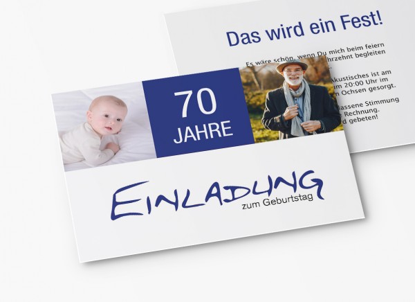 Einladungskarten 70. Geburtstag all die Jahre