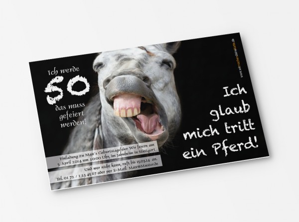 Geburtstag Einladungskarten - 50. Geburtstag Pferd