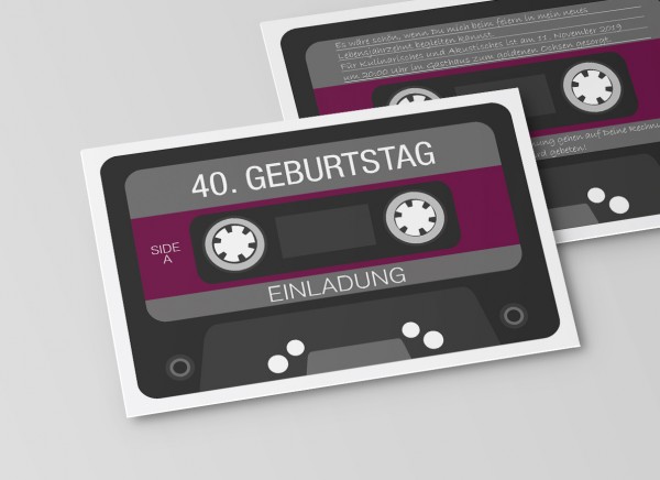 Einladungskarte Retro Kassette