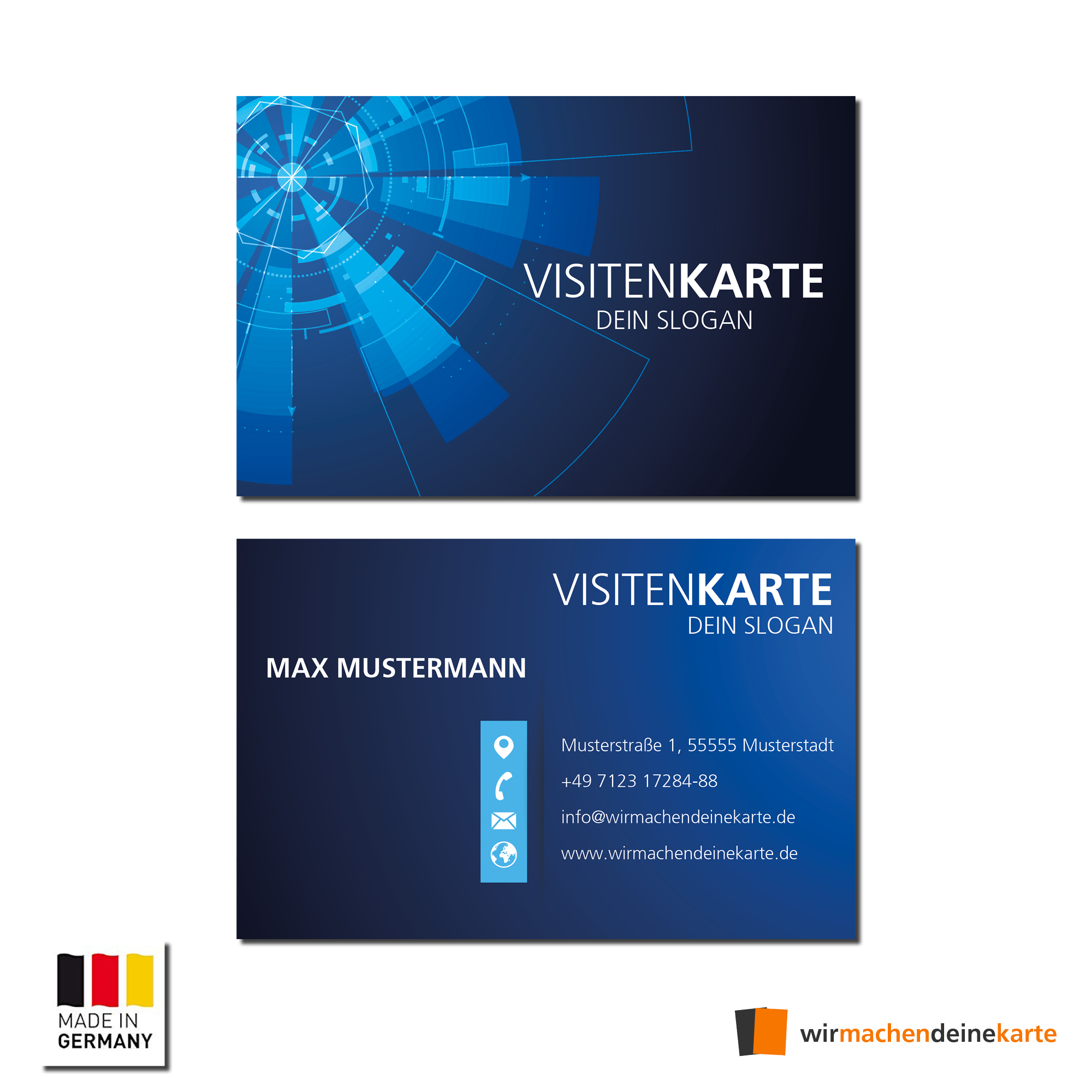 Leuchtrand Visitenkarten individuell Business Karten 300g/qm 85 x 55 mm 