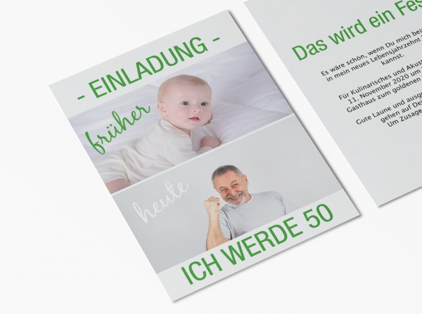 Einladungskarten 50. Geburtstag von früher bis heute