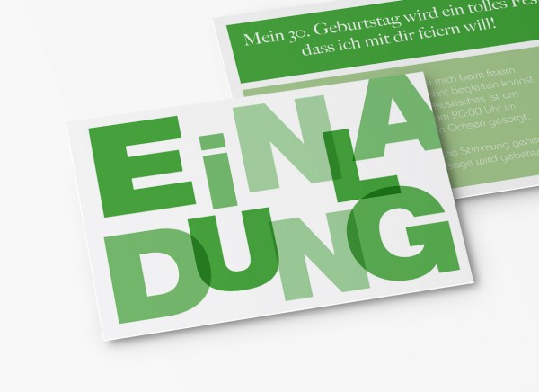 Einladungskarten 30. Geburtstag Große Buchstaben