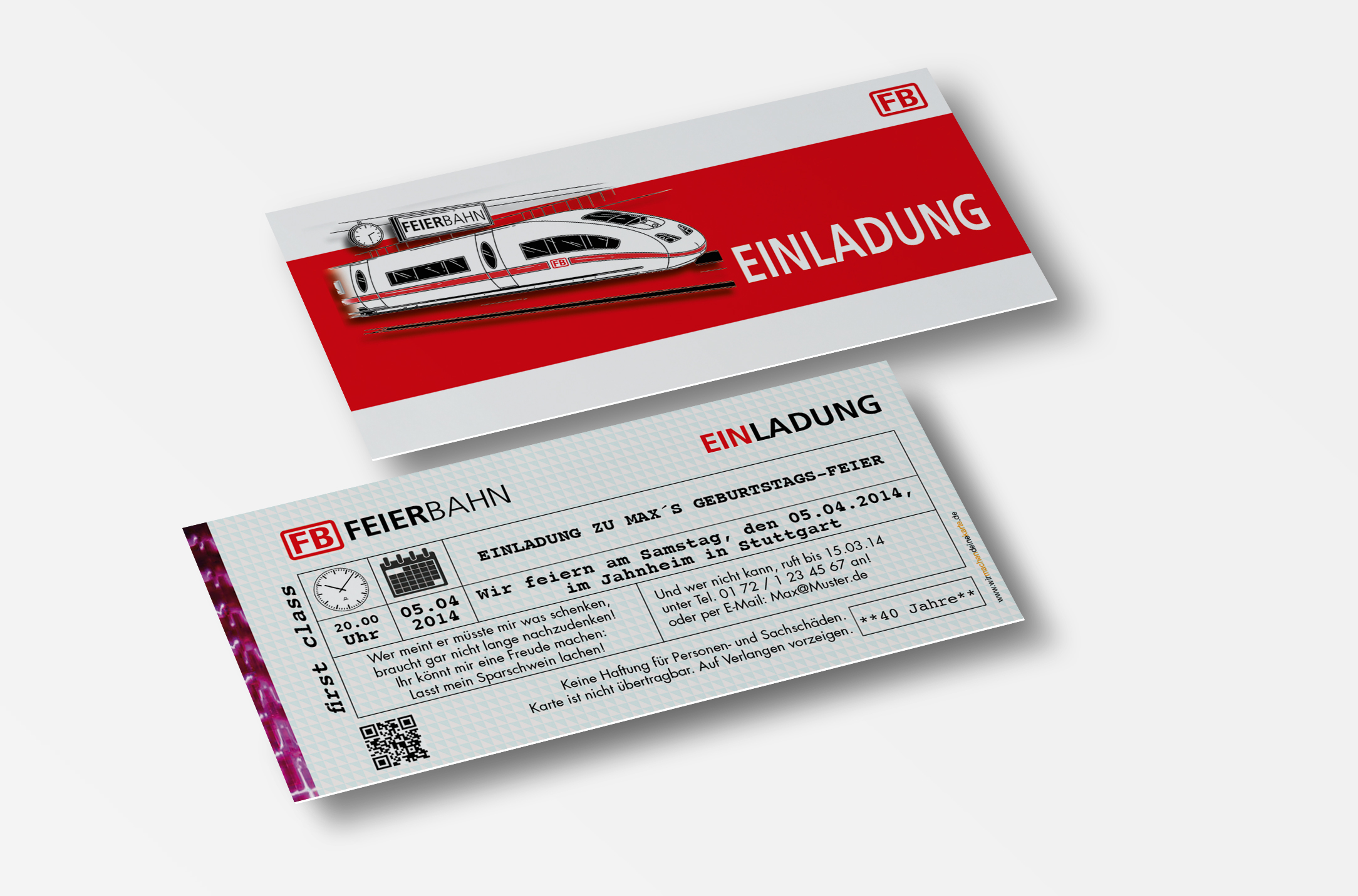 Einladung Einladungskarte Lustig Geburtstag Feierbahn Wirmachendeinekarte