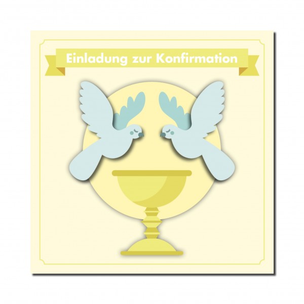 Einladung Einladungskarte Konfirmation Friedenstauben