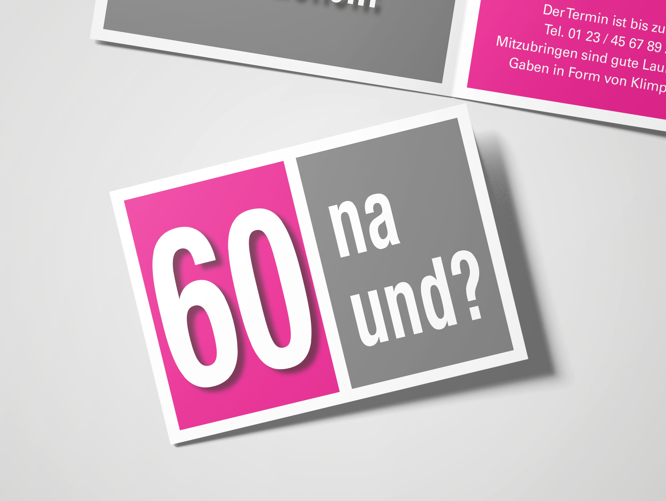 Geburtstag Einladungskarten  60 Geburtstag Na und Pink  60 Geburtstag  Einladung runder  